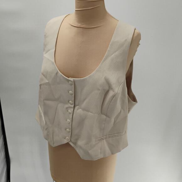 H&M, Beige Vest, XL - Picture 10 of 12